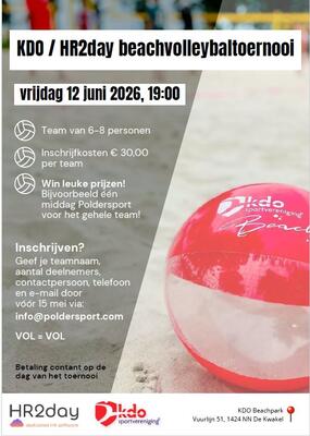 Schrijf je nu in voor het HR2Day beachvolleybaltoernooi op vrijdagavond 12 juni a.s.
